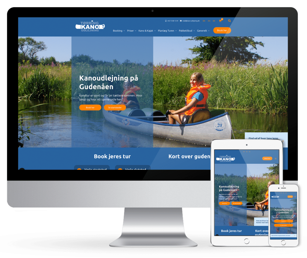 WordPress webshop opsat til booking af kanoer. renesejling.dk